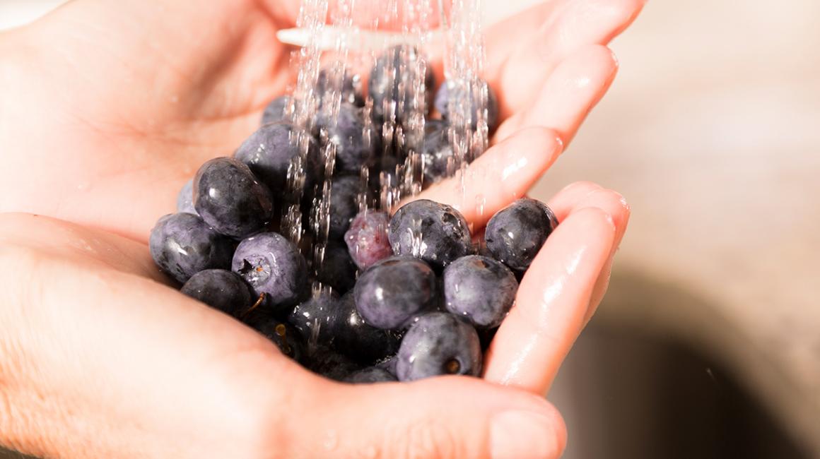Mycie czarnych jagód