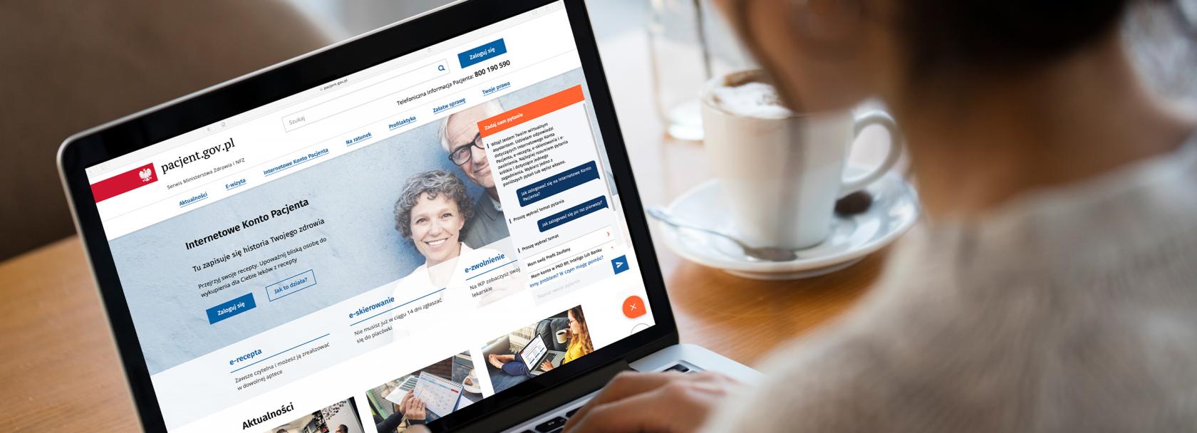 Czatbot na ekranie portalu pacjent