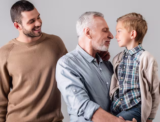 dziedek, tata i syn